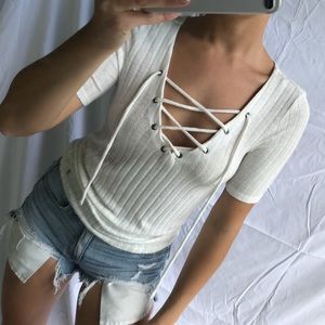 AMERICAN EAGLE soft and sexy tie up top